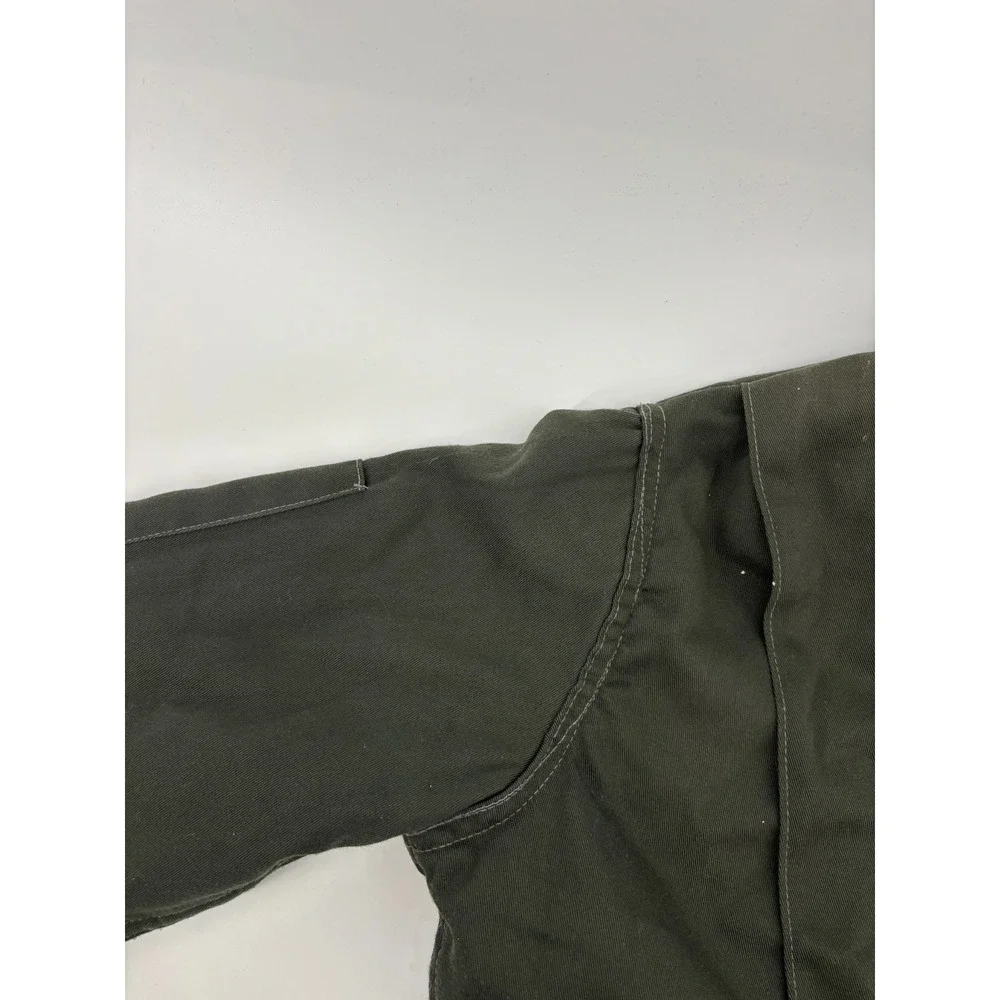 Big Ben By Wrangler Quilted Lined Canvas Full Zip Work Jacket Mens Olive Green L